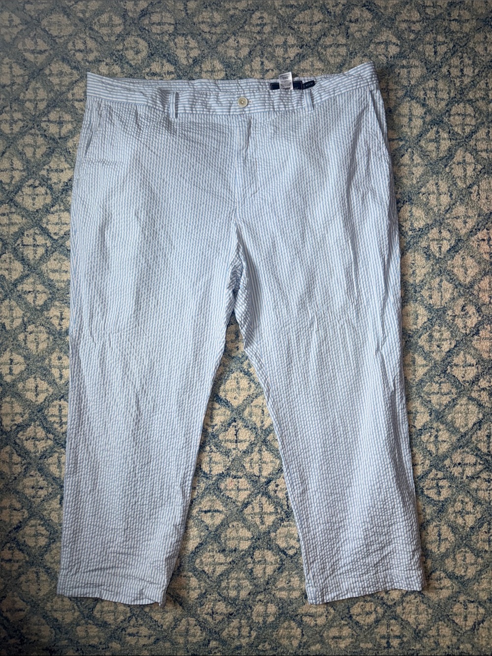 Vineyard Vines Blue White Seersucker pants 42 x 30 preppy New England Nantucket